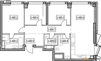 3-комн. квартира, 91.8 м&sup2;