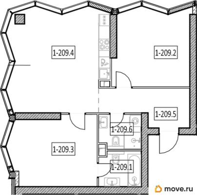 2-комн. квартира, 75.8 м&sup2;
