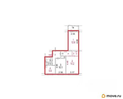 3-комн. квартира, 59 м&sup2;