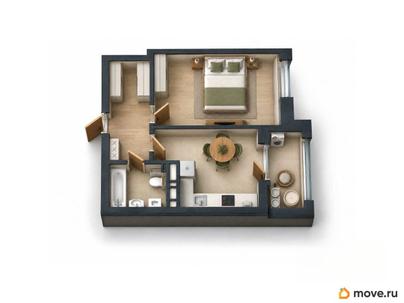 1-комн. квартира, 39.5 м&sup2;