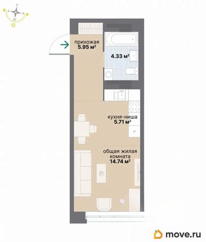 студия, 30.73 м&sup2;
