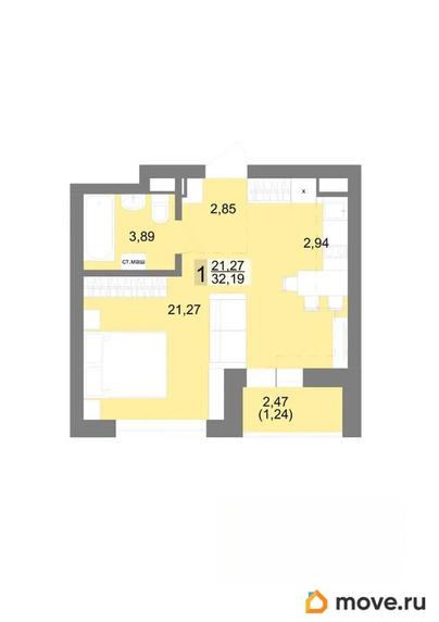 студия, 35 м&sup2;