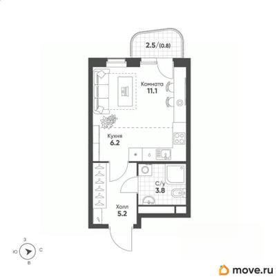 студия, 27.1 м&sup2;