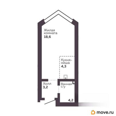 1-комн. квартира, 30.3 м&sup2;