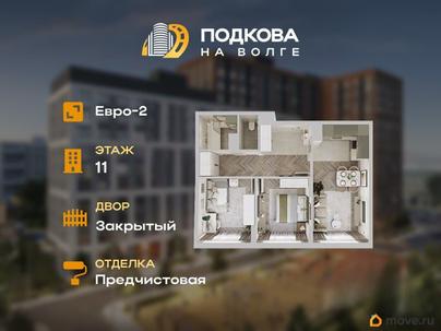 2-комн. квартира, 55.3 м&sup2;