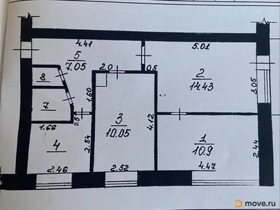 3-комн. квартира, 51.6 м&sup2;