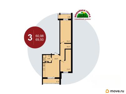3-комн. квартира, 69.76 м&sup2;