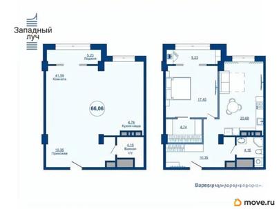2-комн. квартира, 66.06 м&sup2;