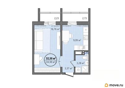 1-комн. квартира, 37.78 м&sup2;