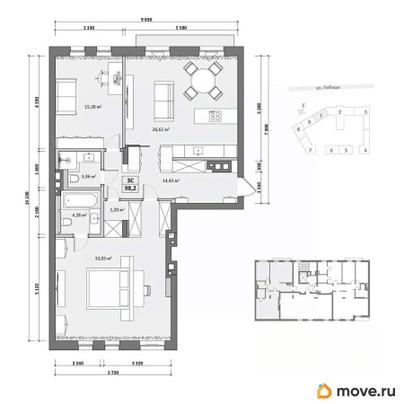 4-комн. квартира, 100.47 м&sup2;