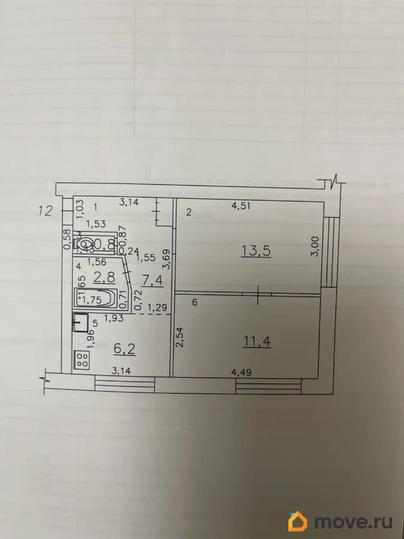 2-комн. квартира, 42.1 м&sup2;