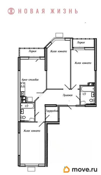 3-комн. квартира, 102.1 м&sup2;