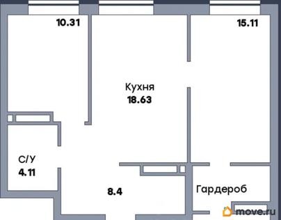 2-комн. квартира, 65.58 м&sup2;