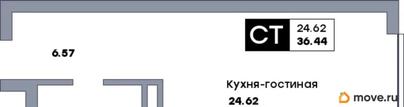студия, 36.44 м&sup2;