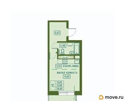 студия, 28.6 м&sup2;