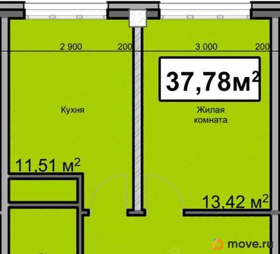 1-комн. квартира, 37.78 м&sup2;