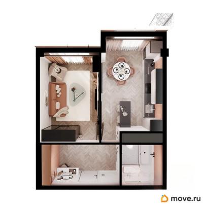 1-комн. квартира, 38.03 м&sup2;