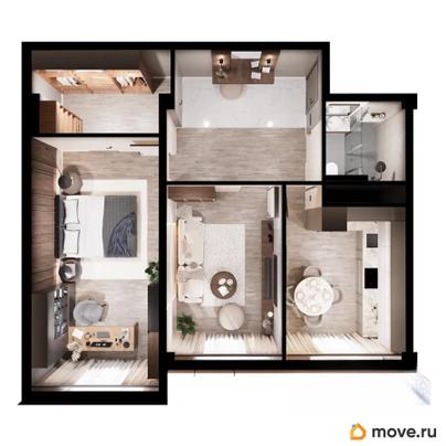 2-комн. квартира, 68.61 м&sup2;