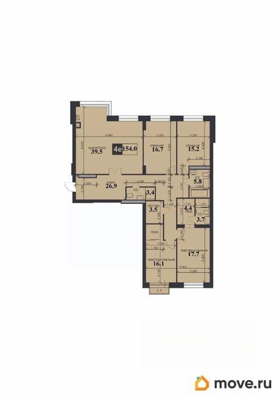 4-комн. квартира, 154 м&sup2;