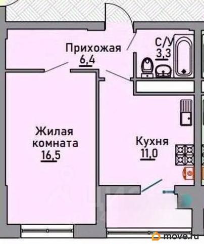 1-комн. квартира, 40.6 м&sup2;