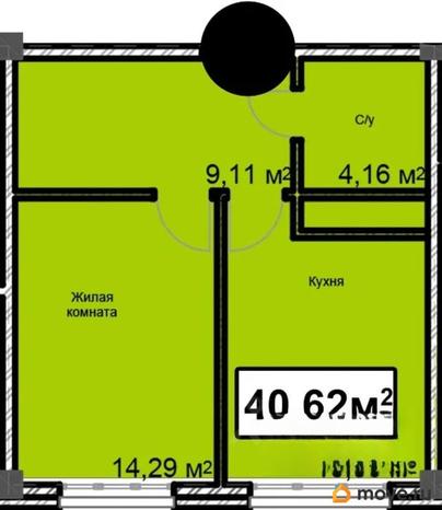 1-комн. квартира, 40.62 м&sup2;