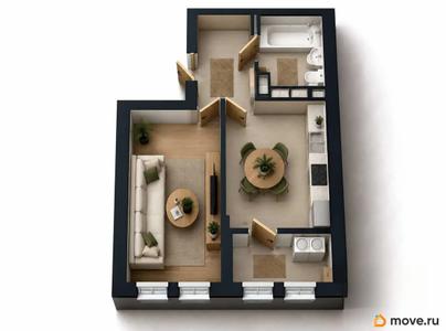 1-комн. квартира, 41.2 м&sup2;