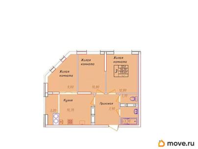 3-комн. квартира, 59.4 м&sup2;