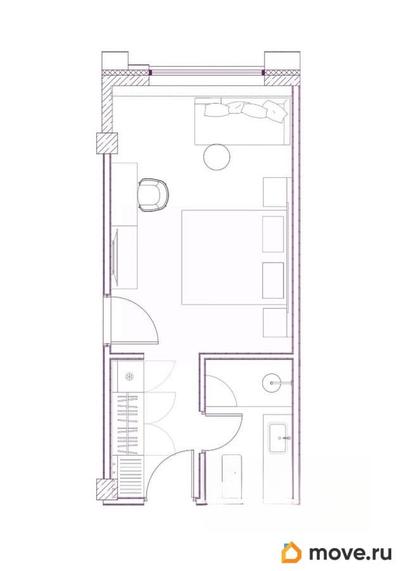 1-комн. апартаменты, 25.93 м&sup2;