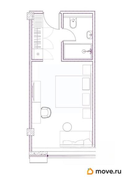 1-комн. апартаменты, 26 м&sup2;