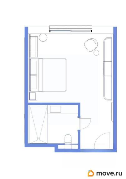 1-комн. апартаменты, 21.2 м&sup2;