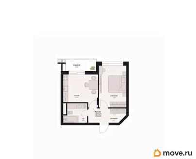 1-комн. квартира, 44.5 м&sup2;