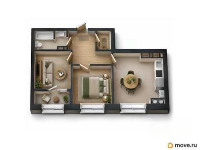 2-комн. квартира, 49.2 м&sup2;
