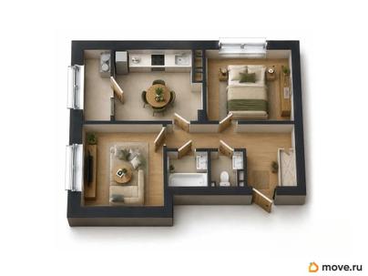 2-комн. квартира, 50.3 м&sup2;