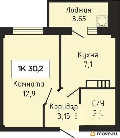 1-комн. квартира, 30 м&sup2;