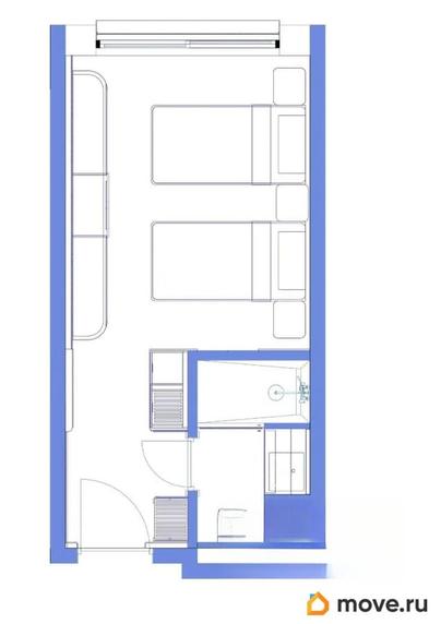 1-комн. апартаменты, 21.2 м&sup2;