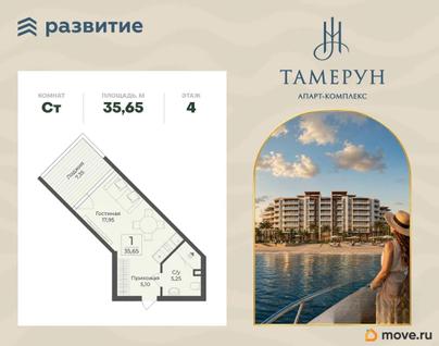 1-комн. апартаменты, 35.65 м&sup2;