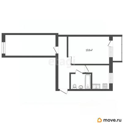 2-комн. квартира, 45.2 м&sup2;