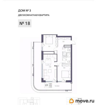2-комн. квартира, 89.08 м&sup2;
