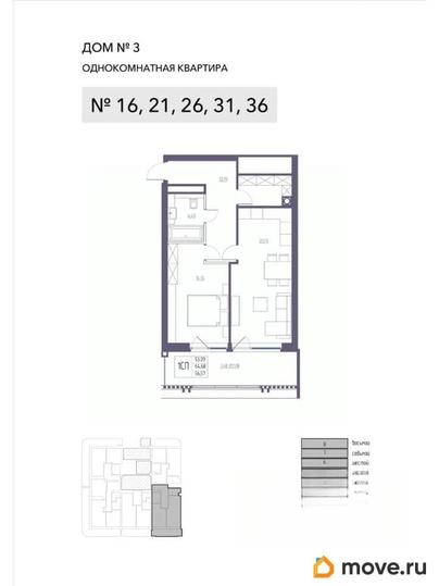 1-комн. квартира, 64.68 м&sup2;