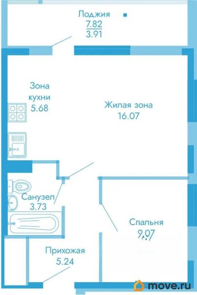 2-комн. квартира, 78.53 м&sup2;