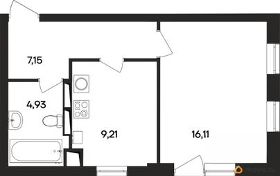 1-комн. квартира, 37.3 м&sup2;