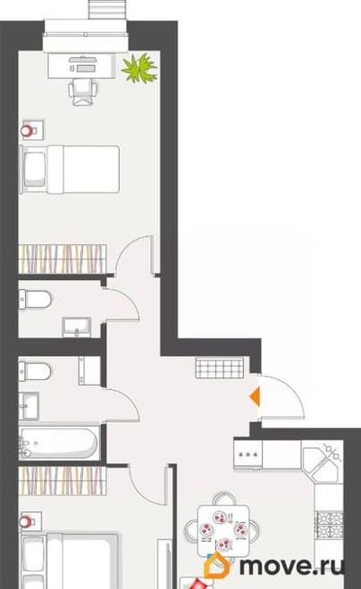 2-комн. квартира, 60.28 м&sup2;