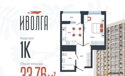 1-комн. квартира, 33.76 м&sup2;
