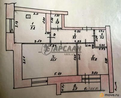 2-комн. квартира, 55.5 м&sup2;