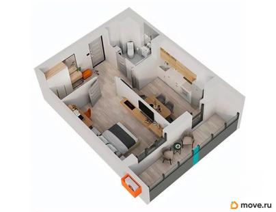 1-комн. квартира, 39.5 м&sup2;