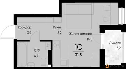 1-комн. квартира, 29.9 м&sup2;