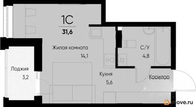 1-комн. квартира, 30 м&sup2;