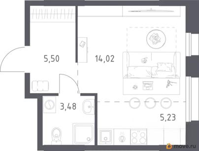 студия, 28.2 м&sup2;