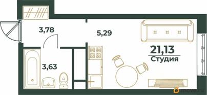 студия, 21.13 м&sup2;