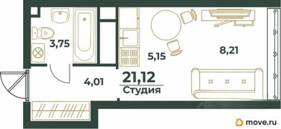 студия, 21.12 м&sup2;